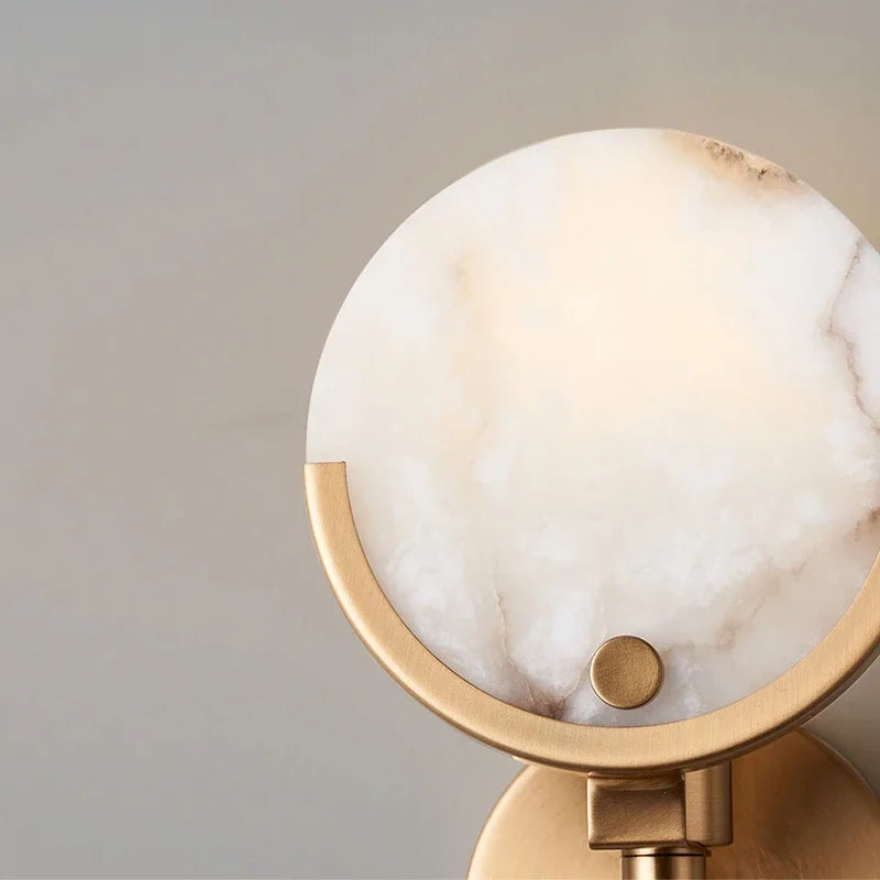 DecorBites™ Gold Marble Copper Wall Lamp Modern Minimalist Bedside LED Light