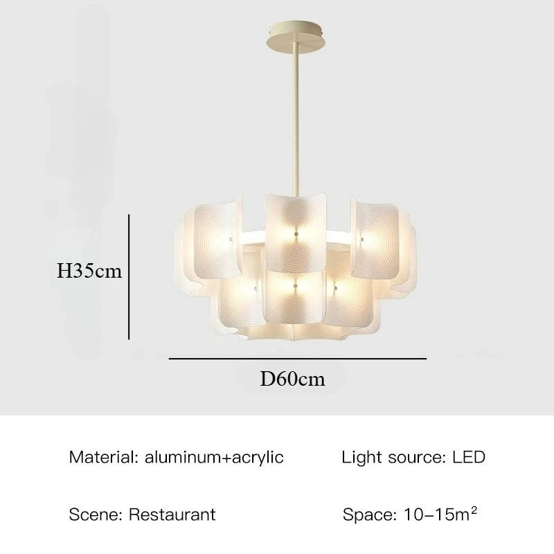 White Wabi Sabi Acrylic Pendant Chandelier