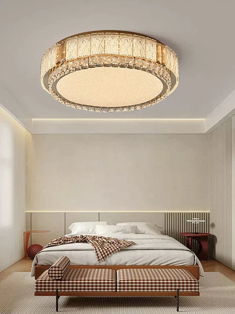 DecorBites™ مصباح سقف كريستال زجاجي LED تركيبات إضاءة ديكور منزلي حديثة وبسيطة
