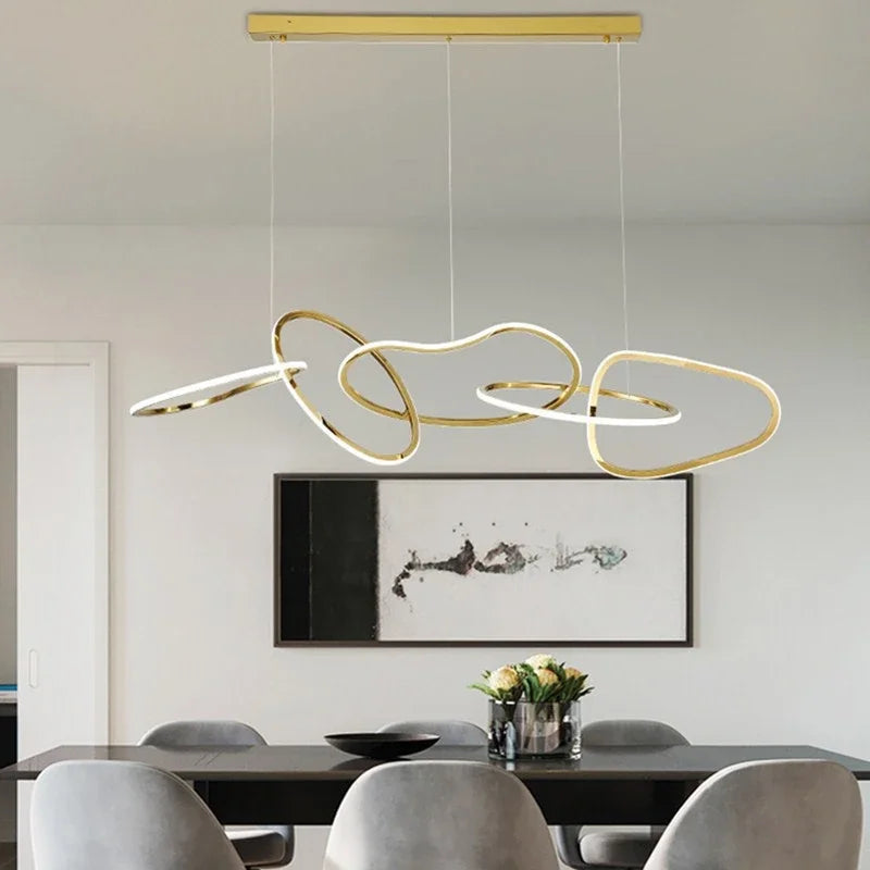 DecorBites™ ثريا سقف دائرية ذهبية بإضاءة LED: فخامة عصرية للمقهى، الفندق، غرفة النوم والمطعم