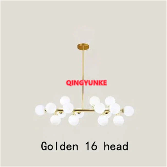 DecorBites™ Glass Ball Chandelier for Living Room - Modern Nordic Kitchen Island Ceiling Light