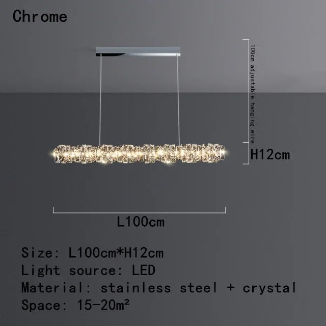 Lustre Plafonnier Suspendu LED en Cristal DecorBites™ pour Îlot de Cuisine, Salle à Manger et Salon