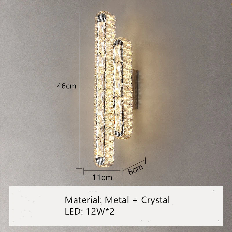 DecorBites™ Crystal LED Wall Lamp Silver Sconces | Modern Nordic Design for Bedroom and Dining Room