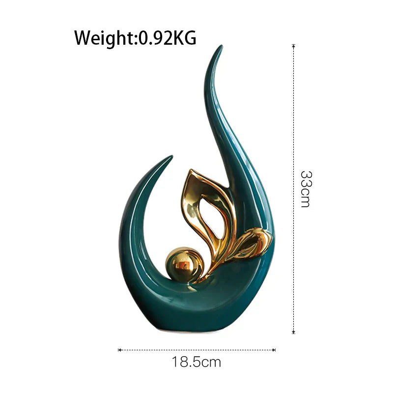 تمثال سيراميك DecorBites™ الواقعي على الطراز الاسكندنافي لتزيين المنزل والمكتب وهدية حرفية للمكتب