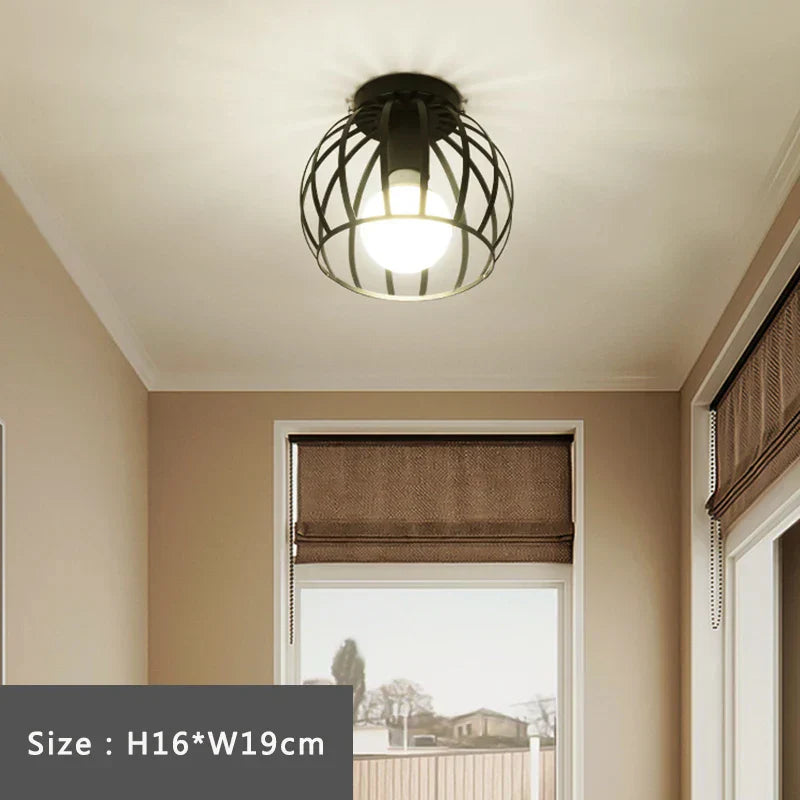 DecorBites™ Iron Cage Retro Ceiling Lamp for Home Lighting