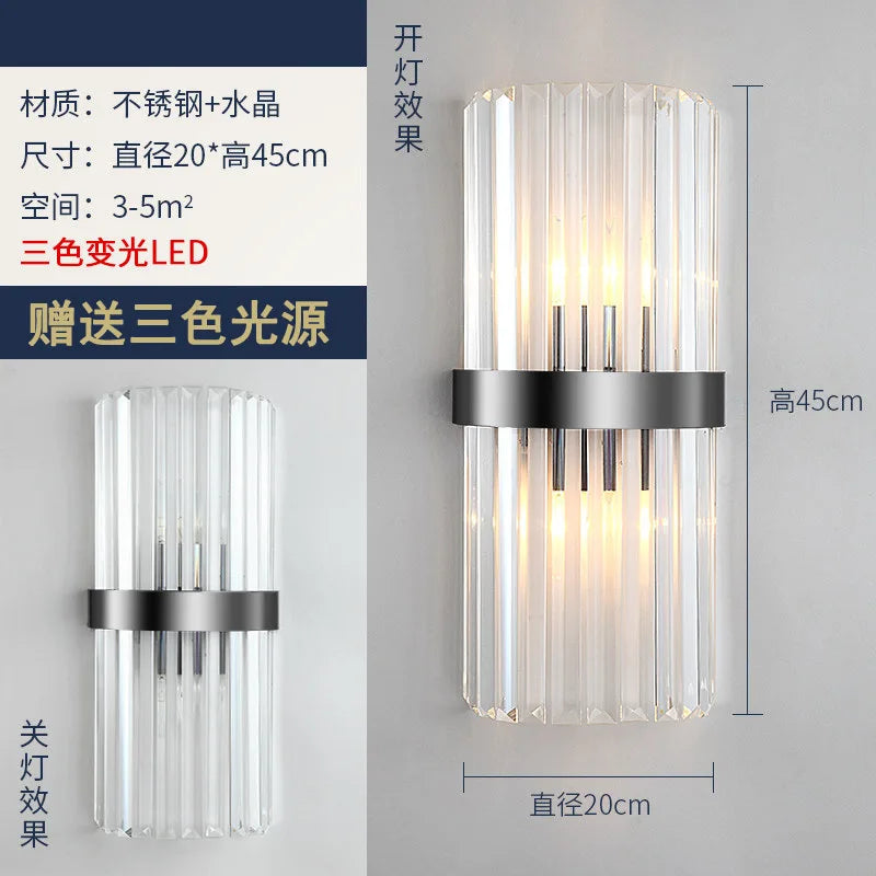 DecorBites™ Crystal Modern Wall Sconce Lamp for Bedroom & Living Room
