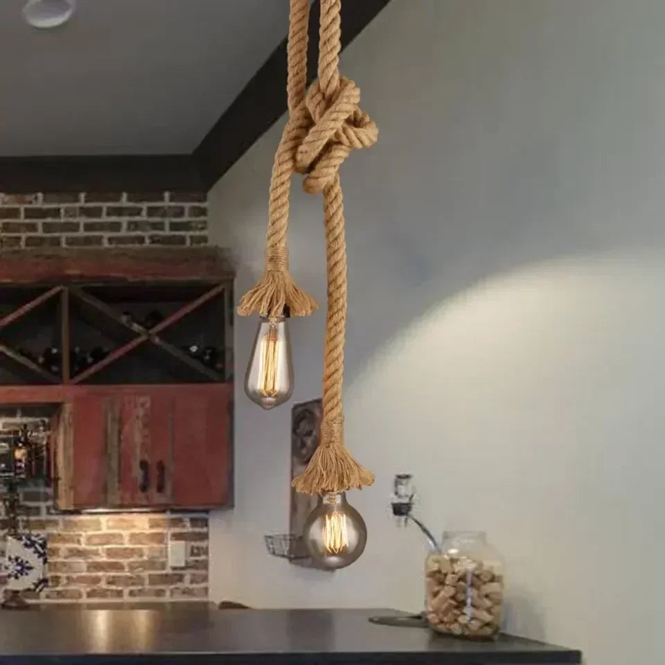 Handwoven Hemp Rope Vintage Pendant Light, E27