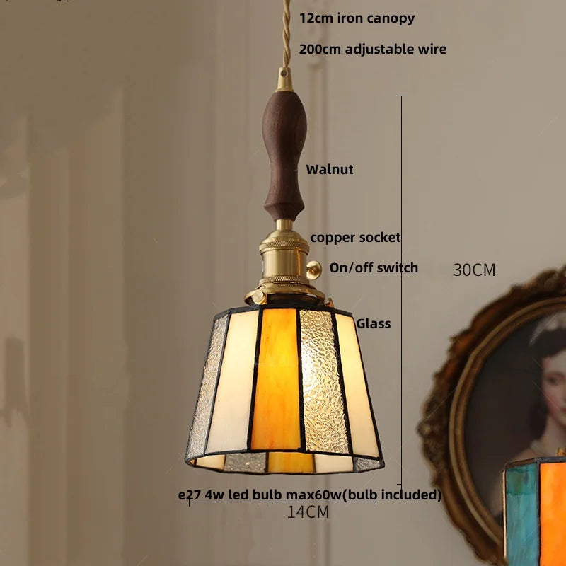 DecorBites™ Copper Knob Switch LED Pendant Lamp, Adjustable Glass Dining Room Lighting