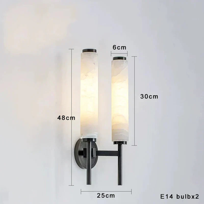 DecorBites™ Black Bronze Brass Marble Wall Lights Dimmable Home Decor Living Room Lighting