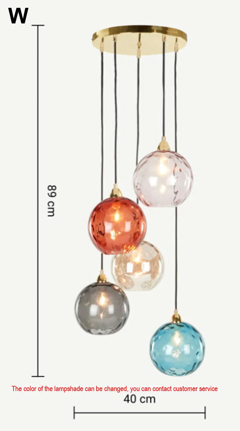 DecorBites™ Glass Ball Lustre Pendant Lights - Modern Nordic Design for Kitchen, Bedroom, or Restaurant