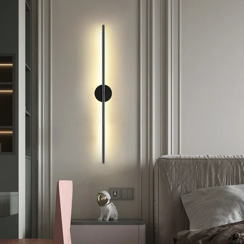 مصباح حائط LED أنبوبي خطي من DecorBites™، كشاف حائط عصري بسيط يضيء لأعلى ولأسفل للحمام والسرير والمرآة.