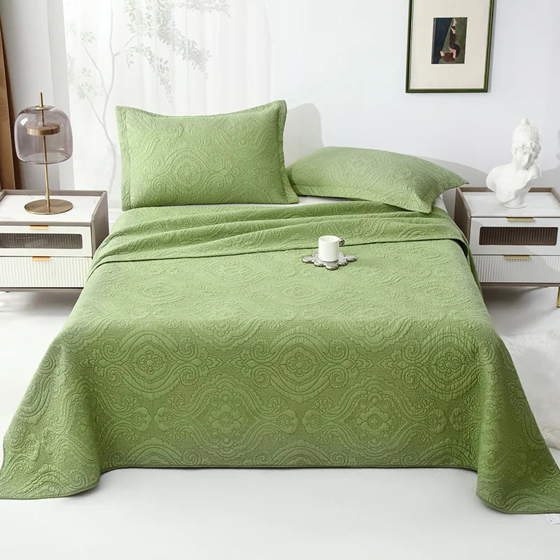 DecorBites™ Cotton Quilted Embroidered Bedspread Set