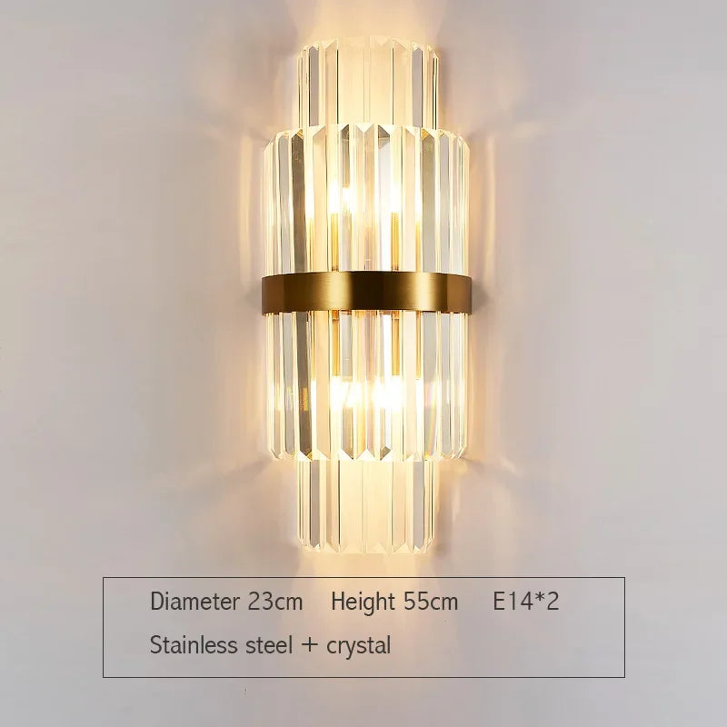 DecorBites™ Crystal Gold LED Wall Sconce for Bedroom Living Room Home Decoration