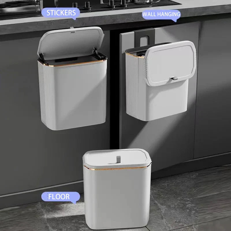 Poubelle de cuisine murale DecorBites™ avec couvercle