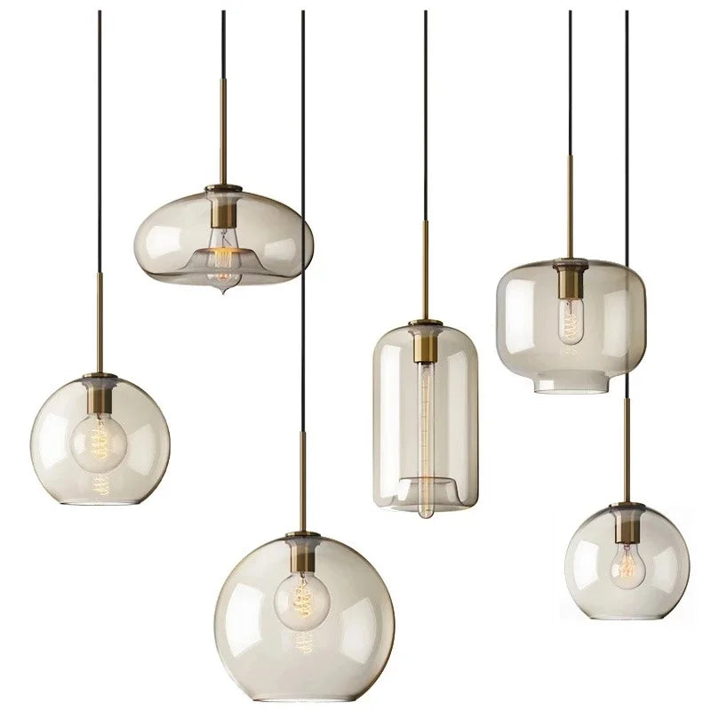 ثريا إضاءة معلقة زجاجية صناعية كلاسيكية DecorBites™ LED للمطاعم والمطابخ