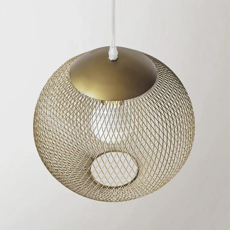 DecorBites™ Golden Birdcage LED Pendant Chandelier for Stylish Lighting in Restaurants, Kitchens, & Stores