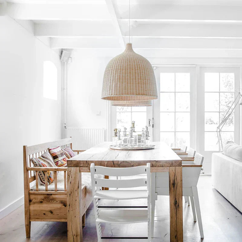 DecorBites™ Bamboo Weaving LED Pendant Lights for Home Decor and Dining Room