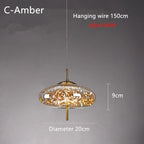 Nordic Star Glass Pendant Light With Long Cord