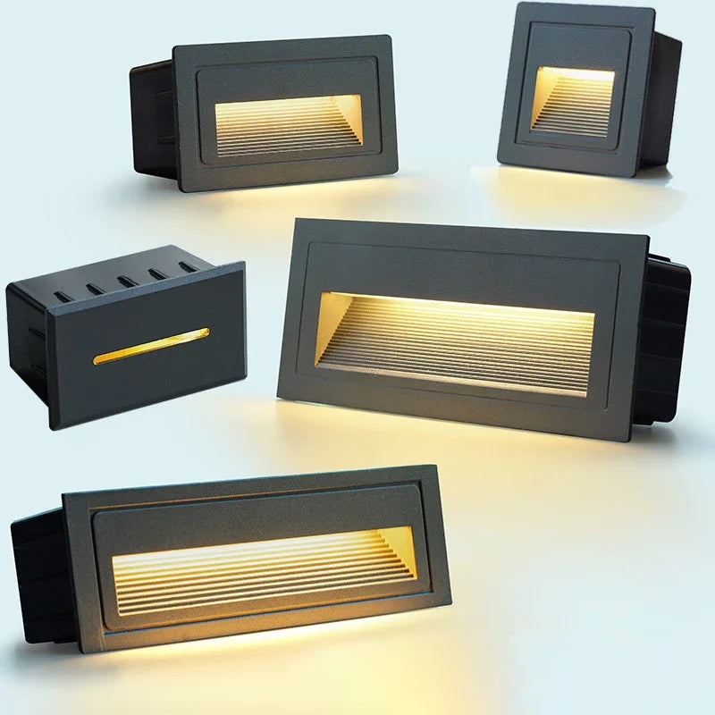 DecorBites™ Applique murale LED encastrée pour marches et escaliers extérieurs, Lampe murale encastrée étanche IP65