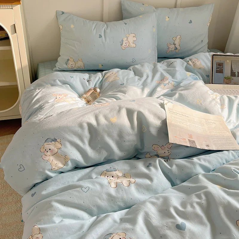 DecorBites™ Cotton Cartoon Printed Bedding Set for All Seasons