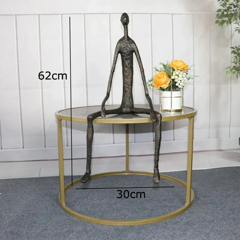DecorBites™ Abstract Metal Human Sculpture Cast Iron Black Person Desktop Ornament