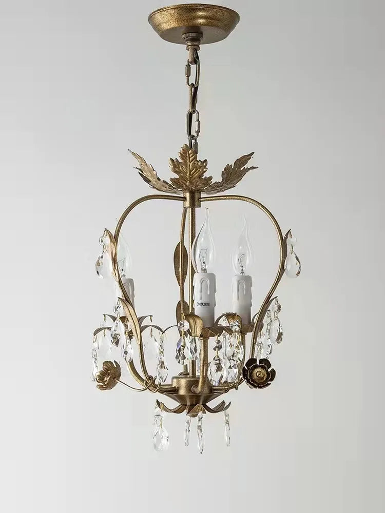 DecorBites™ Iron Crystal Chandelier for Corridor Bedroom Restaurant Bar Hanging Lamps