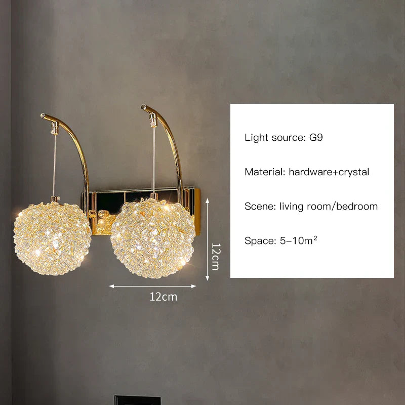 DecorBites™ Crystal Wall Sconce | Modern Designer Copper Wall Lamp for Home Decor Lighting