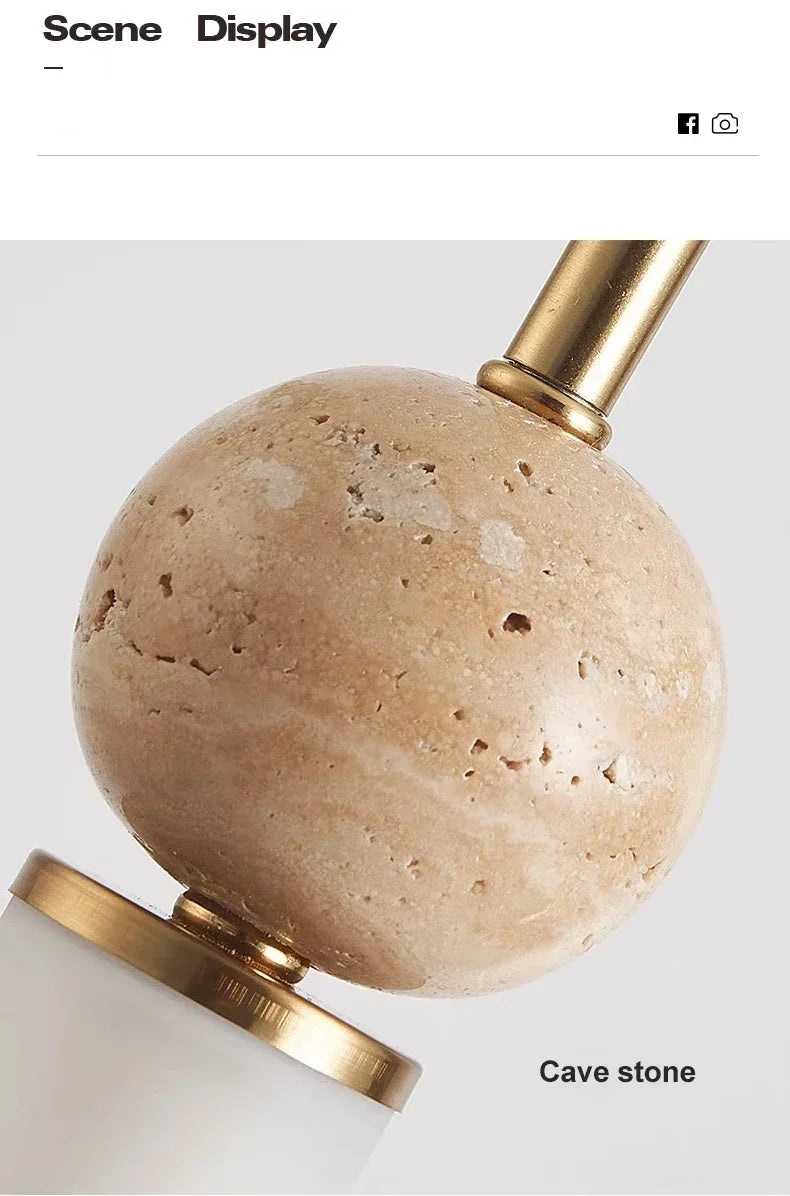 Wabi-Sabi Cream Stone Pendant Light