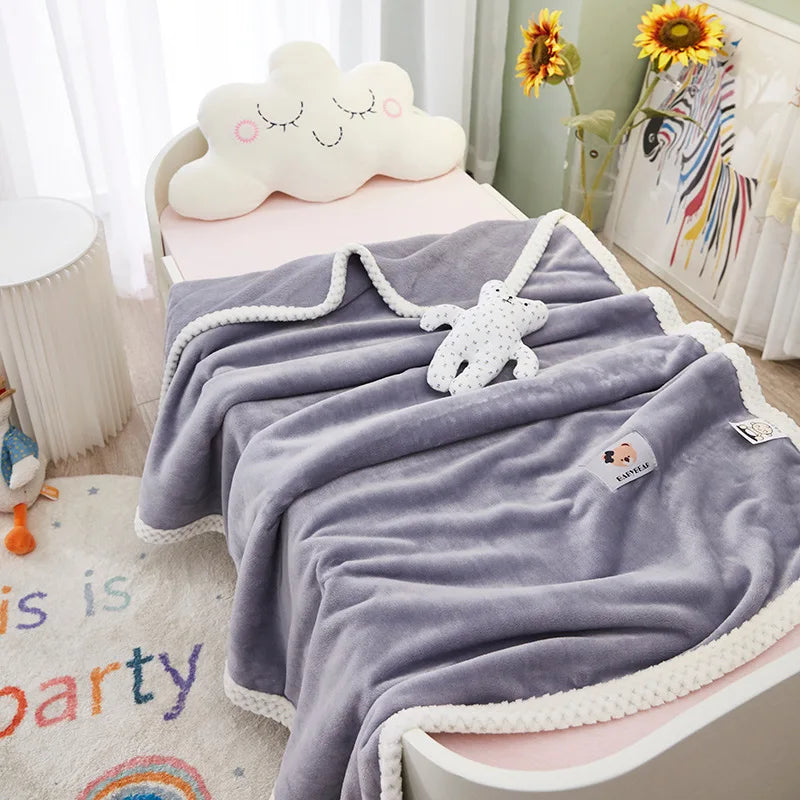 بطانية فلانيل للأطفال DecorBites™ - غطاء سرير فردي خفيف الوزن ومريح