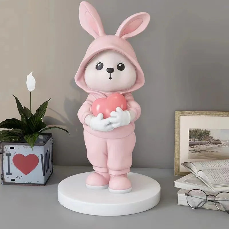 DecorBites™ Cute Rabbit Desk Figurines, Cartoon Home Decor, Nordic Arts, Crafts Supplies