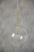 Nordic Clear Glass Globe Pendant Light in Chrome
