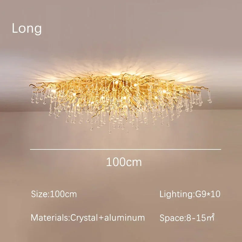 DecorBites™ Crystal Dendritic Chandelier: Modern Luxe for Living Room, Dining Room, Bedroom, Hotel Lobby