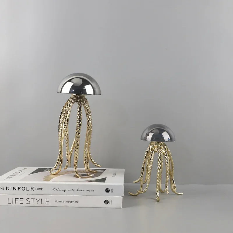DecorBites™ Crystal Jellyfish Sculpture - Marine Organism Figurine for Home Decor