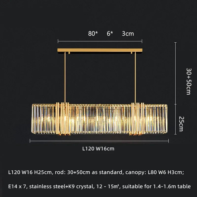 نجفة كريستال LED فاخرة E14 من DecorBites™: إضاءة أنيقة لغرفة الطعام