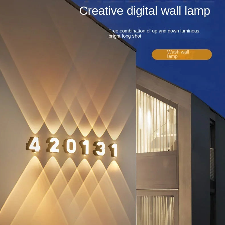 DecorBites™ LED Up Down Digital Wall Light for Shop Store Porch Advertising