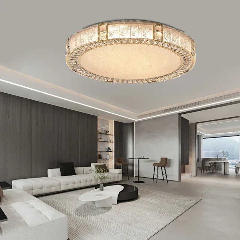 DecorBites™ Crystal Glass Luxury Ceiling Chandelier - Gold LED Home Decor
