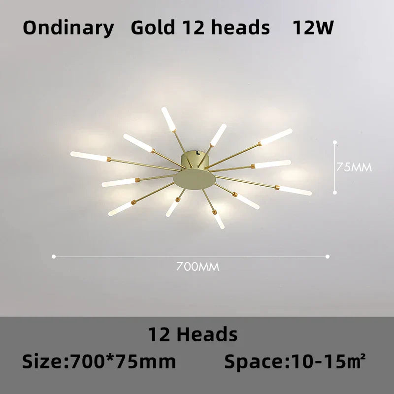 DecorBites™ ثريا الألعاب النارية LED: تركيبات إضاءة متدلية حديثة لغرفة المعيشة وغرفة النوم على الطراز الاسكندنافي