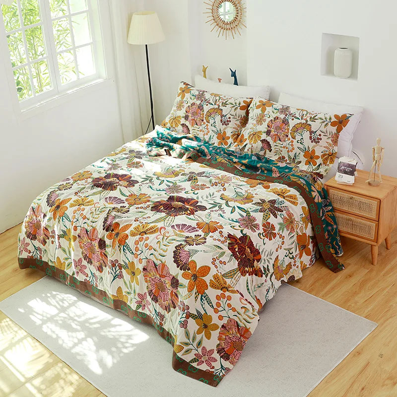Couverture Serviette en Gaze de Coton DecorBites™ - Jacquard Double Face Teint en Fil pour Adultes et Enfants