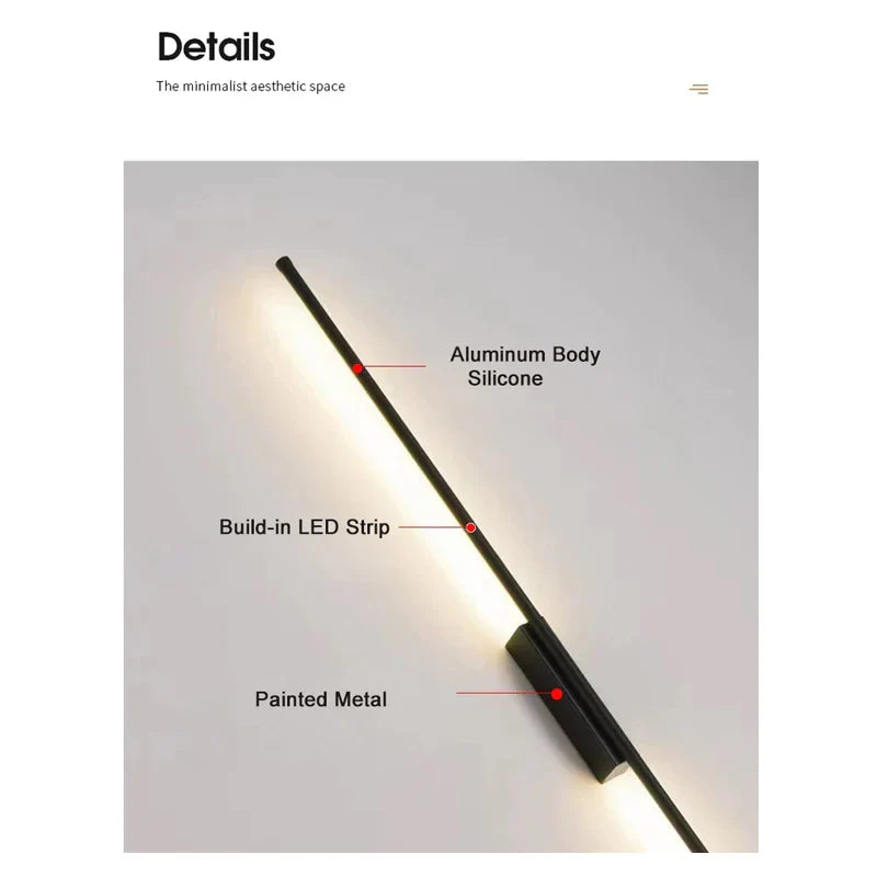 وحدة إضاءة جدارية خطية LED من DecorBites™ لإنارة خلفية الأريكة