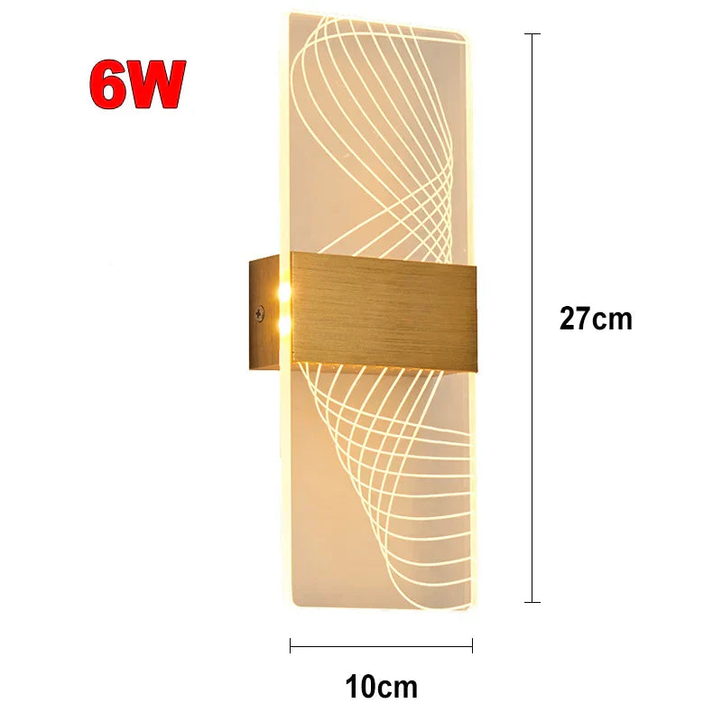 DecorBites™ Acrylic Touch Sensor LED Wall Lamp, Modern Sconces, 6W Indoor Lighting for Home Decor