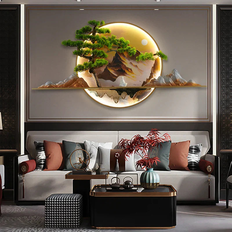 مصباح حائط LED Landscape من DecorBites™: شمعدان حائط صيني عصري لتزيين المنزل