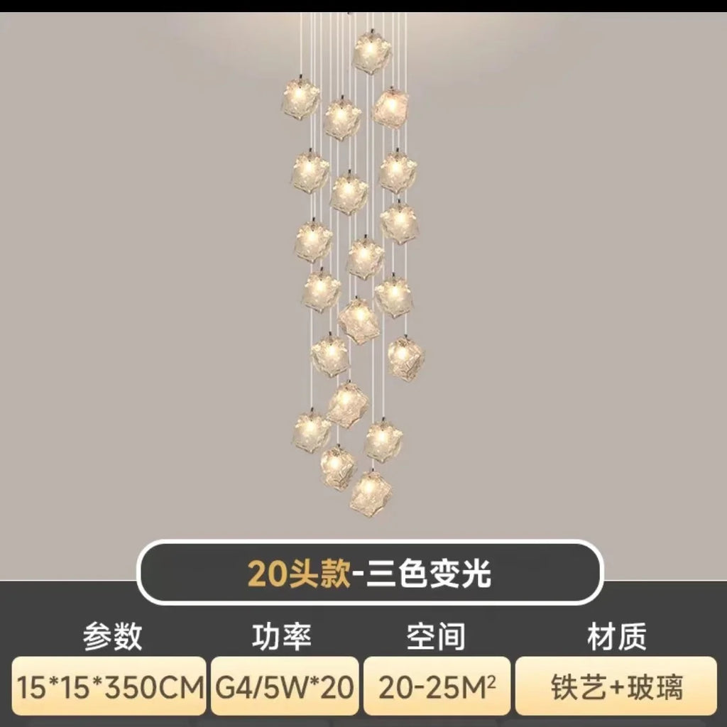 DecorBites™ Cube Chandelier Pendant Lights for Restaurant Loft Stairwell Bedroom Art Décor