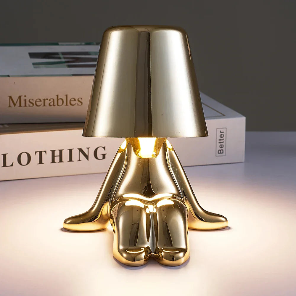 DecorBites™ Little Golden Man Table Lamp - Art Decor Night Light for Living Room and Children's Room
