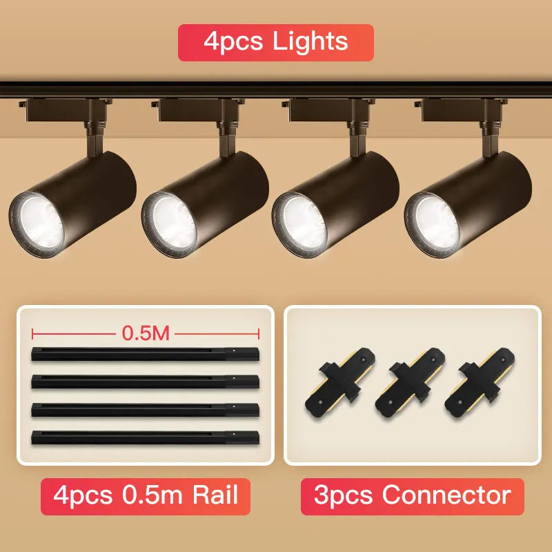DecorBites™ COB Chandelier Track Ceiling LED Spotlights for Living Room, Store Rail Lighting