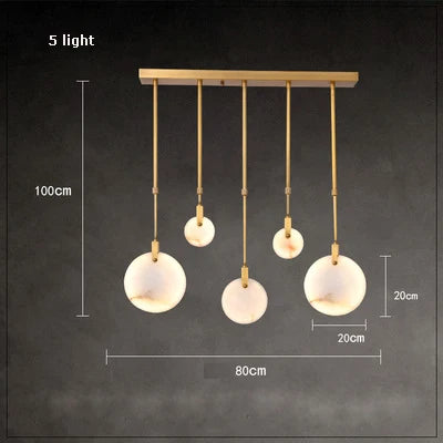 DecorBites™ 2025 Art Deco Marble Golden Lustre LED Chandelier Lighting
