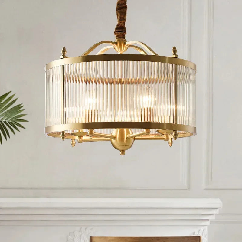 مصباح سقف معلق LED من الزجاج النحاسي الذهبي من DecorBites™