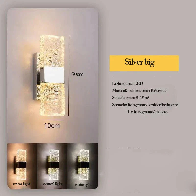 DecorBites™ Crystal Nordic LED Wall Lamps | Modern Corrugated Sconces for Home Decor