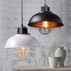 Vintage Black Metal Dome Pendant Light
