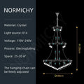 Modern Crystal Staircase Chandelier in Gold or Black