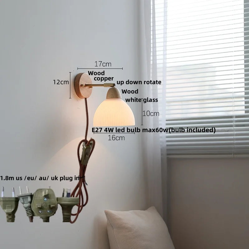 DecorBites™ Ceramic Wood Up Down Rotate LED Wall Sconce Light Fixtures